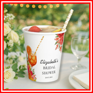 Citrus Orange Love at First Spritz  Bruidsfeestje Papieren Bekers