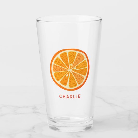 Citrus Orange Personalized Glas (Voorkant)