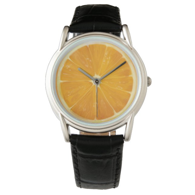 Citrus Oranges Fun Horloge (Voorkant)