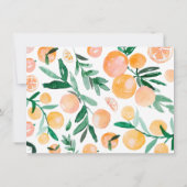 Citrus Oranje Baby shower Dank u Bedankkaart (Achterkant)