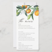 Citrus Oranje Botanical Boho Wedding Menu Kaart (Voorkant)