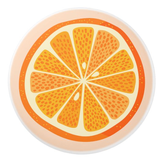 Citrus Oranje Fruitenvun Keramische Knop (Voorkant)