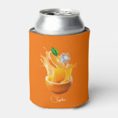 Citrus Oranje Fun Personalized Seltzer Koelbox Blikjeskoeler (Blikje Voorkant)