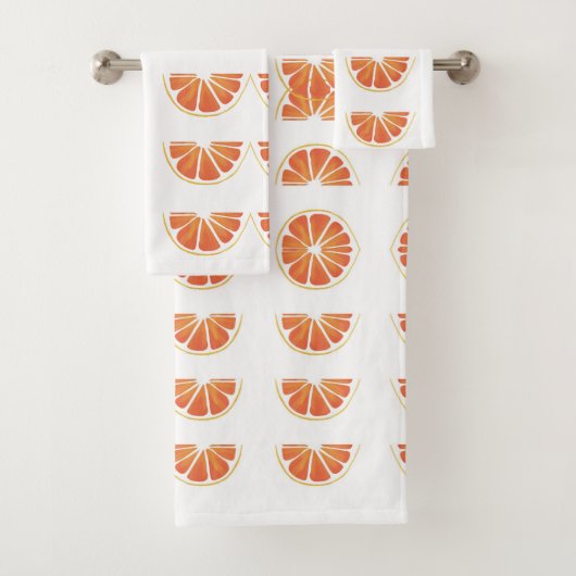 Citrus Oranje Grapefruit Slice Art Bad Handdoek (Insitu)