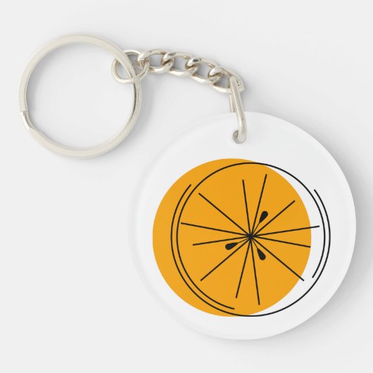 Citrus Oranje tekst, dubbelzijdig Sleutelhanger (Voorkant)