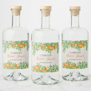 Citrus Oranje Vrijgezellenfeest gepersonaliseerd Likeurfles Etiket
