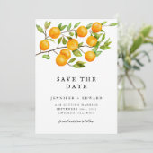 Citrus Oranje Wedding Save The Date (Staand voorkant)