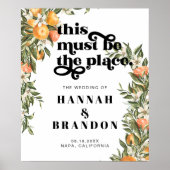 Citrus Orchard Boho Botanical Wedding Typography Poster (Voorkant)