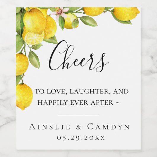 Citrus Orchard - Etiket voor gepersonaliseerde wij (Enkel label)