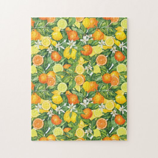 Citrus Orchard Harvest:  Lemon & Orange pattern Legpuzzel (Verticaal)