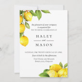 Citrus Orchard Lemon Faire-part de mariage (Devant)