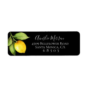 Citrus Orchard Return Black Adresetiketten Etiket