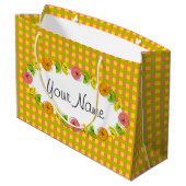 Citrus Oval Chèque Nom sac cadeau grand (Dos Angle)