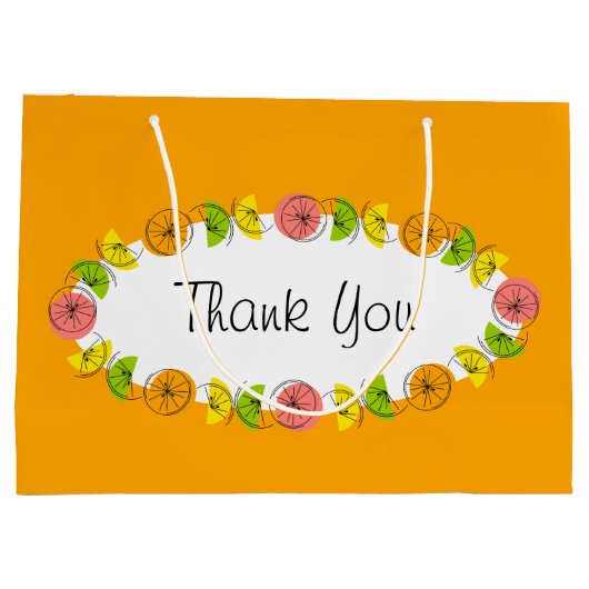 Citrus Oval Oranje Hartelijk dank Groot Cadeauzakje (Achterkant)