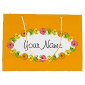 Citrus Oval Oranje Name gift grote tas Groot Cadeauzakje (Achterkant)
