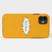 Citrus Oval Oranje Name iPhone case (Achterkant (horizontaal))