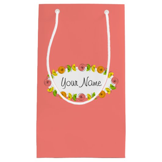 Citrus Oval Rose Nom sac cadeau petit (Devant)
