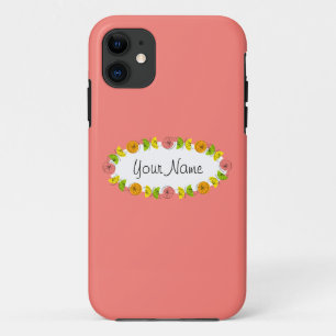Citrus Oval Roze Naam iPhone case