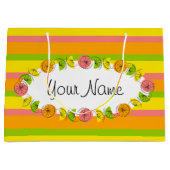 Citrus Oval Stripe Classic Name gift grote zak Groot Cadeauzakje (Voorkant)