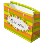 Citrus Oval Stripe Classic Nom sac cadeau grand (Dos Angle)