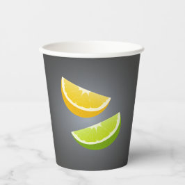 Citrus Paper Cup met citroen en Limoen plakjes Papieren Bekers