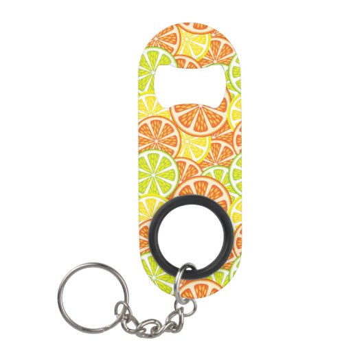 Citrus Pattern 2 Sleutelhanger Flessenopener (Voorkant)