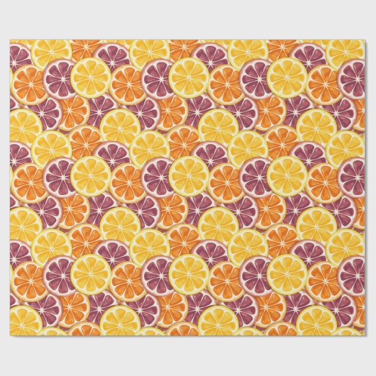 Citrus pattern cadeaupapier (Vlak)