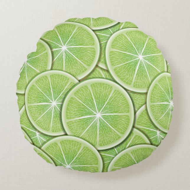 Citrus Pattern Rond Kussen (Voorkant)