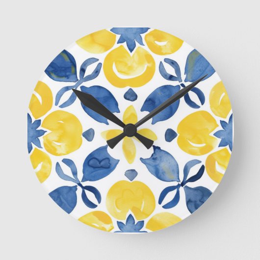 Citrus Pattern Ronde Klok (Voorkant)
