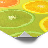 Citrus Pattern...Sinaasappel, limoen en citroen Poster (Hoek)