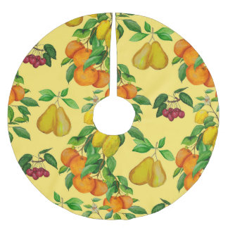 Citrus, peer, kers: waterverf print. kerstboom rok