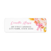 Citrus Pink Floral Retour Adres Label (Voorkant)