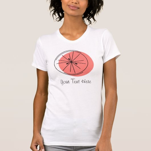 Citrus Pink Grapefruit "Jouw tekst" Dames T-shirt (Voorkant)