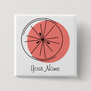 Citrus Pink-knop Vierkante Button 5,1 Cm