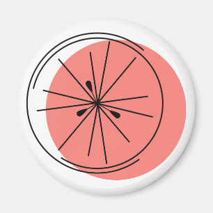 Citrus Pink magnet ronde Magneet