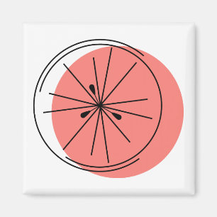 Citrus Pink magnet vierkant Magneet
