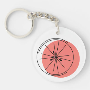 Citrus Pink Monogram, dubbelzijdig Sleutelhanger