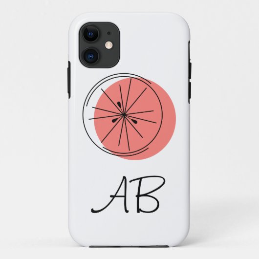 Citrus Pink Monogram iPhone case (Achterkant)