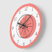 Citrus Pink Numbers klok rond (Hoek)