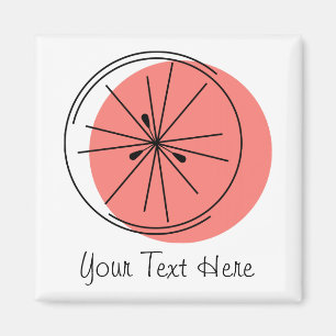 Citrus Pink Text magnet vierkant Magneet