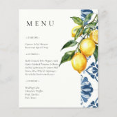 Citrus Positano Italiaans Vrijgezellenfeest Menu (Voorkant)