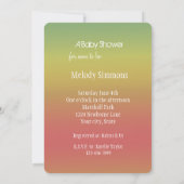Citrus Punch Ombre Abstract Baby shower Kaart (Achterkant)
