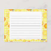 Citrus Recipe Card Briefkaart (Achterkant)