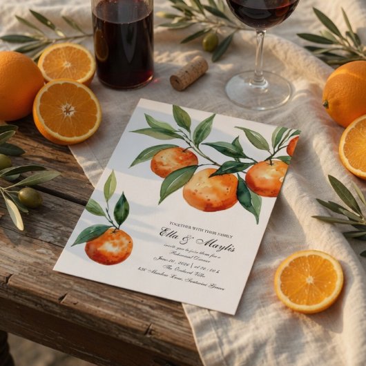 Citrus Rehearsal Dinner Invitation | Mediterranean