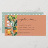 Citrus rouille Orange Botanique Couples Invitation (Devant / Derrière)