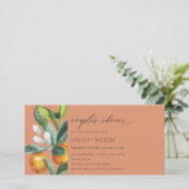Citrus rouille Orange Botanique Couples Invitation (Debout devant)