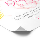 Citrus Roze Bow Luier Raffle Tafelteken Poster (Hoek)