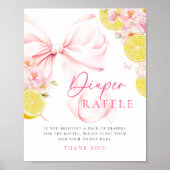 Citrus Roze Bow Luier Raffle Tafelteken Poster (Voorkant)