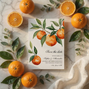 Citrus Save the Date Kaart Mediterranean Orange