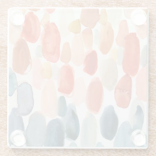 Citrus Season - Koraal- en Blauwe Stenen Glazen Onderzetter (Achterkant)